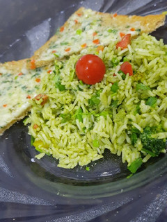 A picture of Basil pesto Rice.