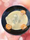 Raviolo Aberto com Cogumelos Camarão e Abobrinha