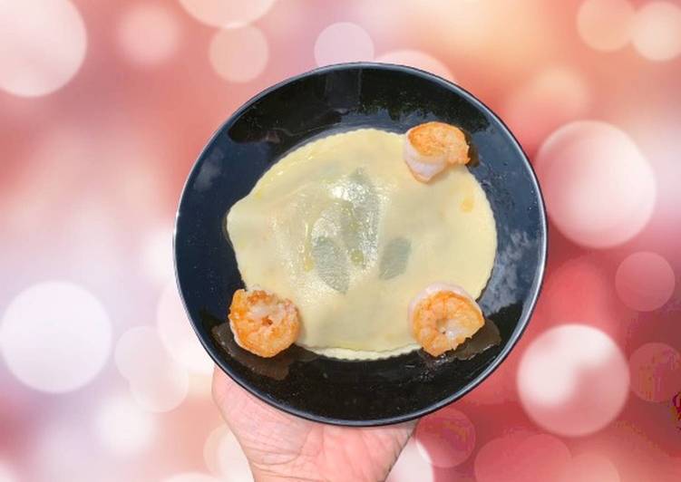 Raviolo Aberto com Cogumelos Camarão e Abobrinha - Tudogosreceitas
