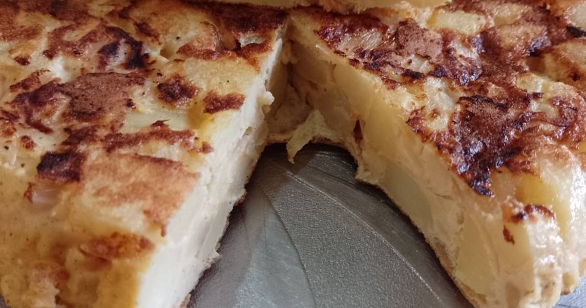 Tortilla con papa hervida🥔 Receta de Vanesa Cookpad