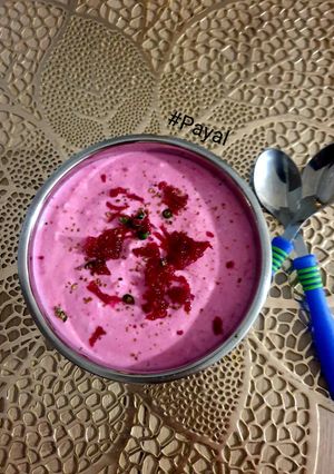 A picture of Beetroot Raita.