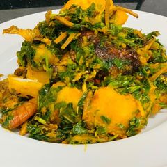 A picture of Vegetable yam aka “ji agworoagwo”.