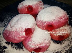 Foto resep Donat Buah Naga (Dragon Donut)