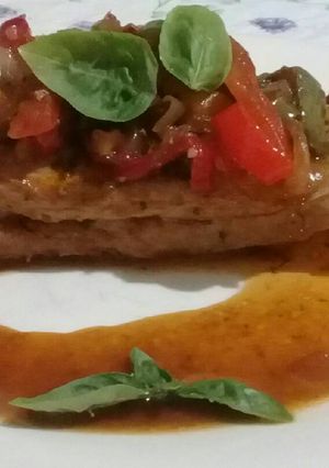 Una foto de Carre de cerdo con vegetales 🍖