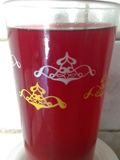 A picture of Hibiscus/Ginger/Baobab Juice.