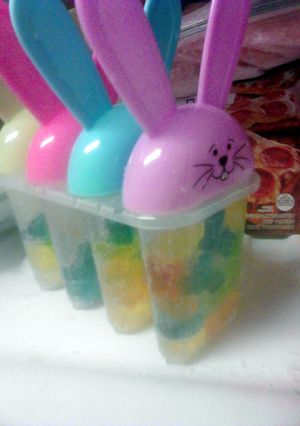 A picture of gummy bear popsicles.