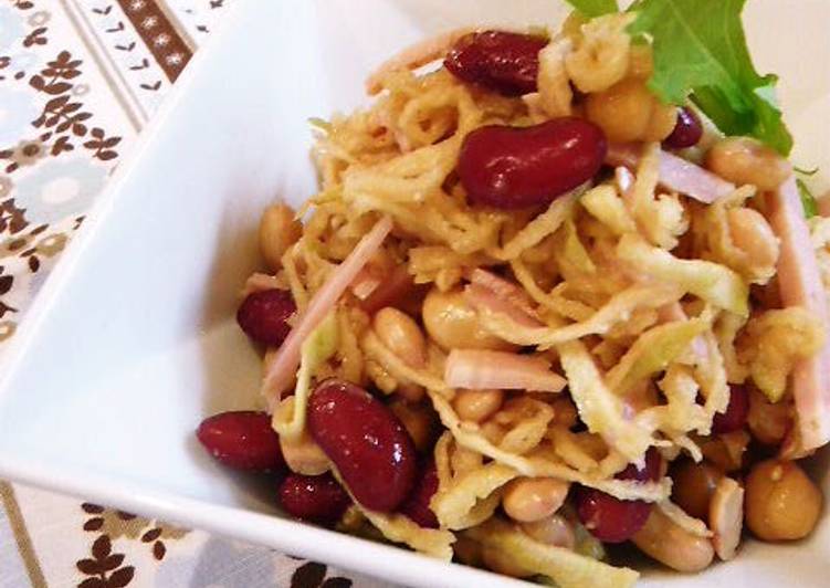 Recipe of Super Quick Homemade Fiber-Packed! Kiriboshi Daikon and Bean Salad