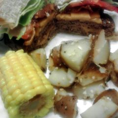 A picture of Grilled Bacon Cheddar Stuffed Burgers.