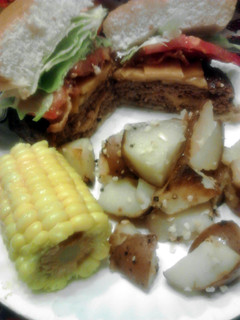 A picture of Grilled Bacon Cheddar Stuffed Burgers.