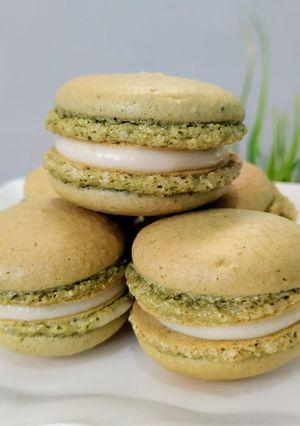 Foto resep Matcha Macarons Part 2 dengan Creamcheese Filling