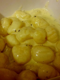 A picture of Creamy, cheesy gnocchi.