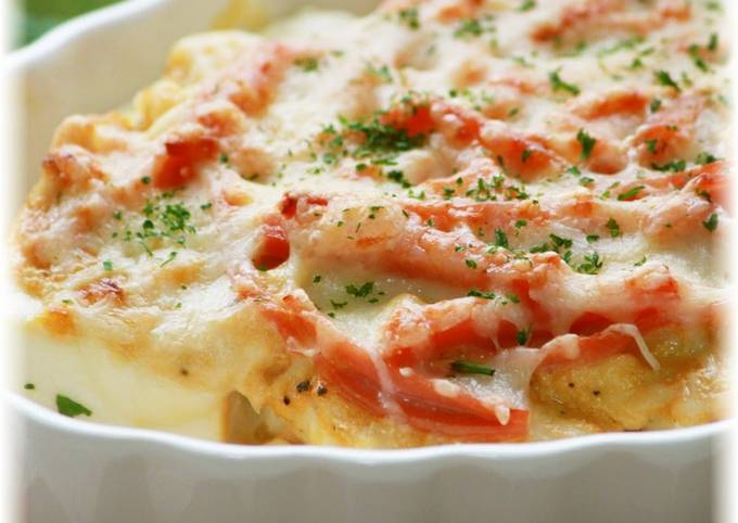 Step-by-Step Guide to Prepare Favorite Silken Tofu, Tartare Ham and
Cheese Bake