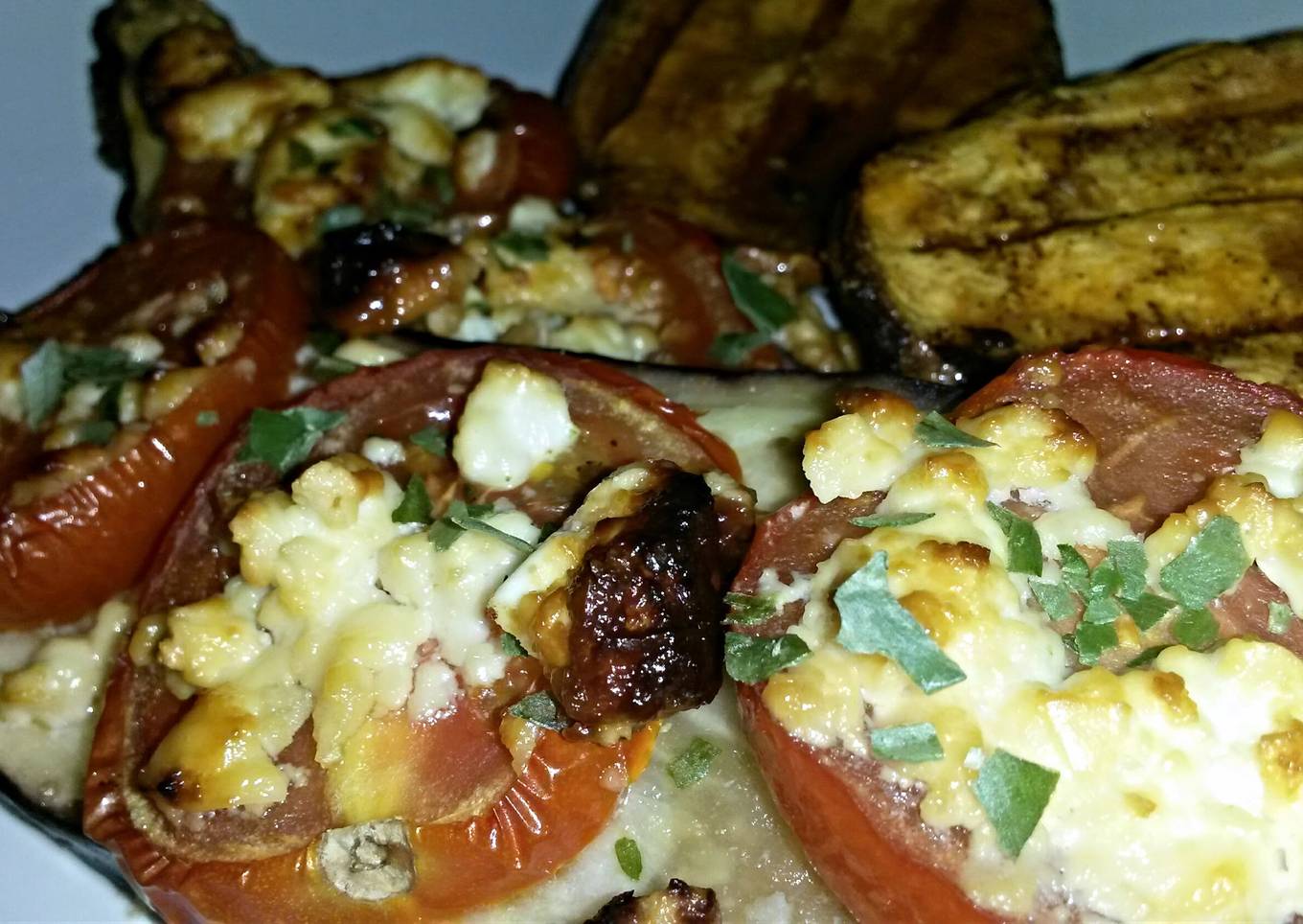 Sig's Roasted Eggplants with Tomatoes and Feta, ( low fat,s