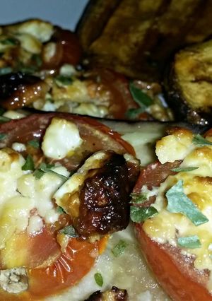 A picture of Sig's Roasted Eggplants with Tomatoes and Feta, ( low fat,s.