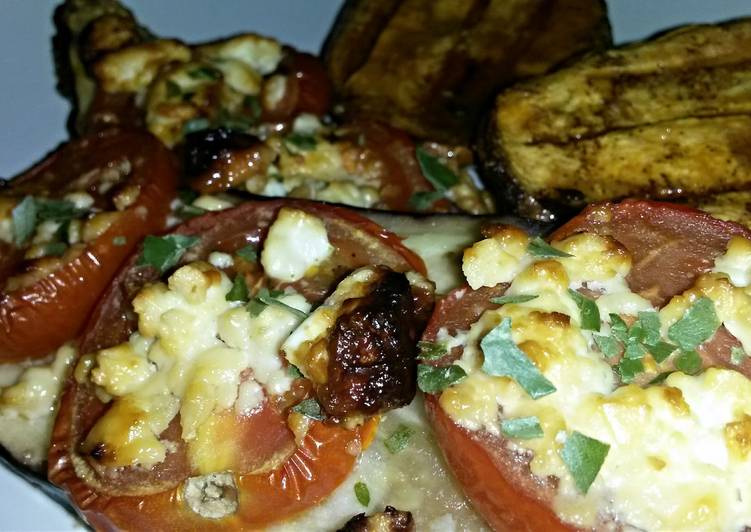 Step-by-Step Guide to Make Speedy ari/sig Roasted Eggplants with Tomatoes and Feta, ( low fat ,suitable for diabetes)