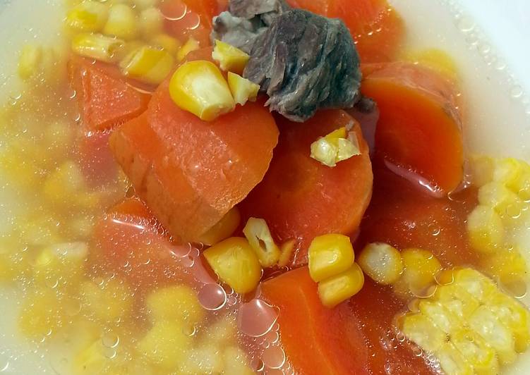 Step-by-Step Guide to Make Ultimate Carrot And Corn In Pork Soup