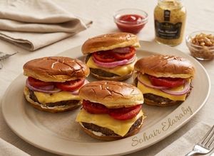 صورة لوصفة ساندويتشات البرجر البيتي🍔