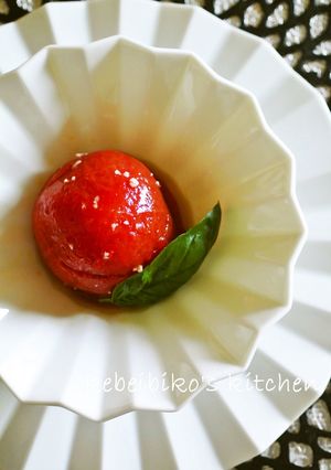 A picture of Marinated Tomato with Shio-koji.