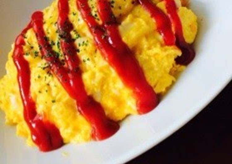 Recipe of Super Quick Homemade Fluffy Omurice Rice Omelette