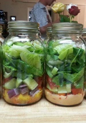 A picture of Make Ahead Mason Jar Salads.
