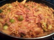 A picture of creamy penne pasta
