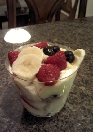 A picture of Berry banana cups.