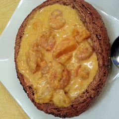 A picture of 'V' Smokey Shrimp and Sweet potato chowder.