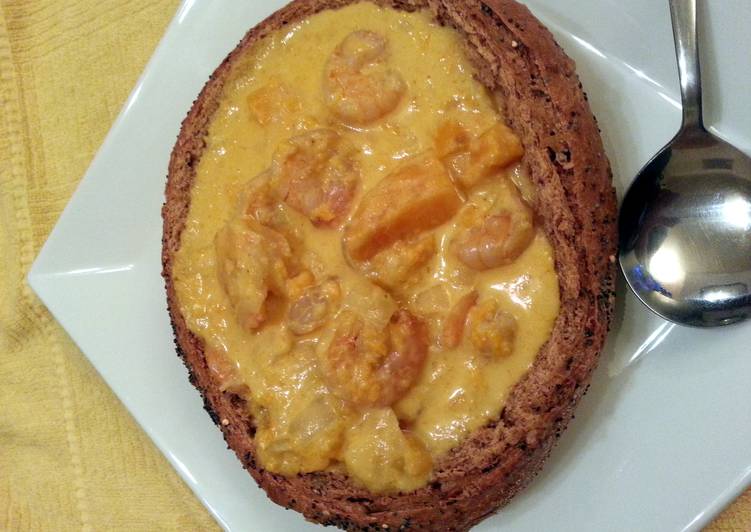 'V' Smokey Shrimp and Sweet potato chowder