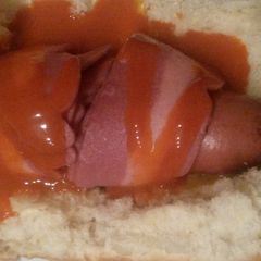 A picture of Buffalo Bacon Jalapeño Hot Dog.