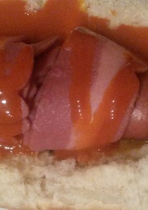 A picture of Buffalo Bacon Jalapeño Hot Dog.