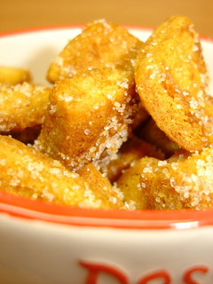 A picture of Bread Crust is Delicious! Crunchy Bite Size Rusk.