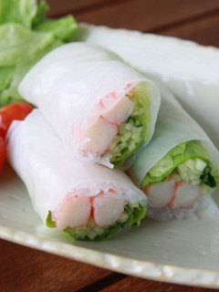 A picture of Imitation Crab Salad Summer Rolls.