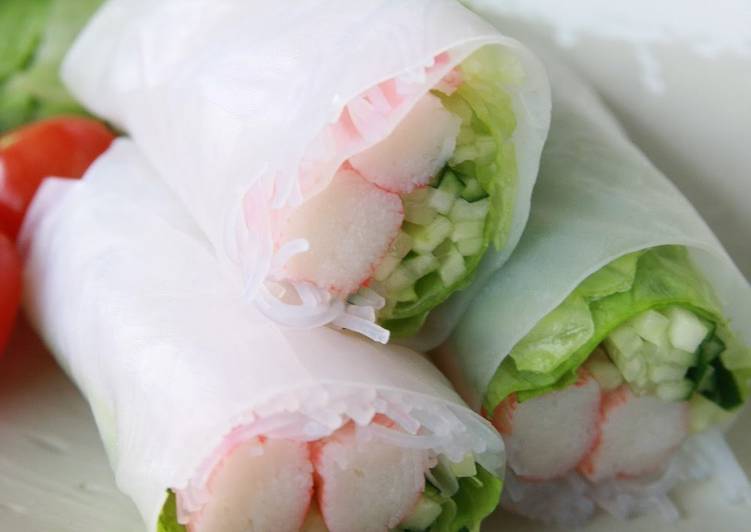 Steps to Make Perfect Imitation Crab Salad Summer Rolls