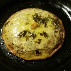 A picture of Mushroom Flan with Basil.