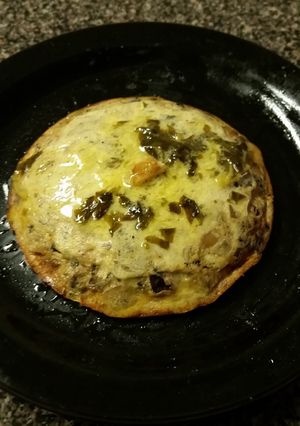 A picture of Mushroom Flan with Basil.