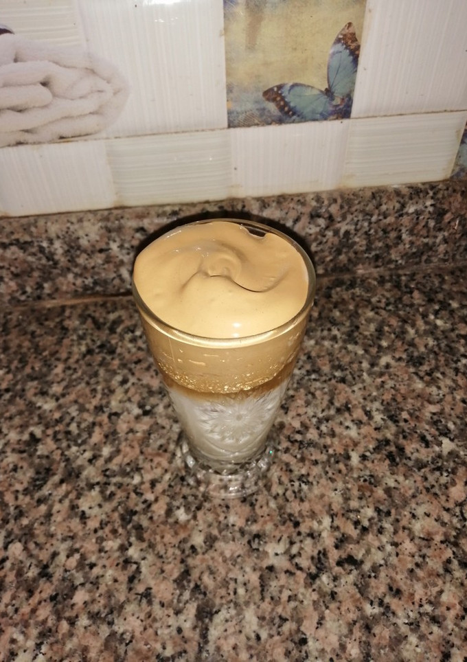 A picture of Dalgona coffee.