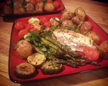 Popular Recipe Salmon with roast asparagus potatoes etc Very Delicious