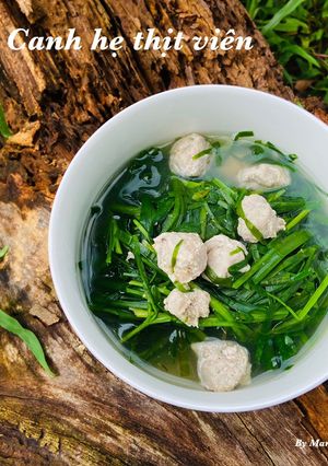 Hình của món Canh hẹ thịt viên.