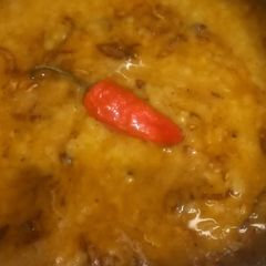 A picture of Shan haleem with dal masoor 🥘.