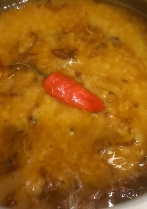 A picture of Shan haleem with dal masoor 🥘.