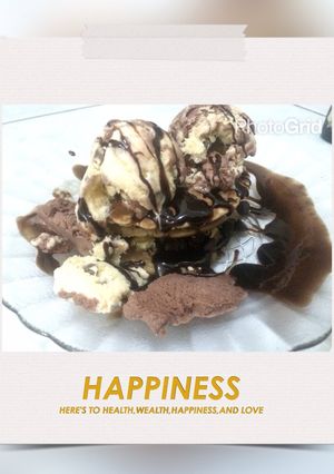 Foto resep Pancake Toping Ice Cream Coklat Vanila