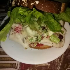 A picture of Dean's Raspberry Turkey Vegetable Sandwich.