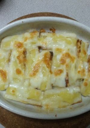 A picture of Chikuwa Fishcake and Potato Oven Bake.