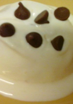 A picture of Irmgards Creamy Lemonade Chocolate Sorbet.