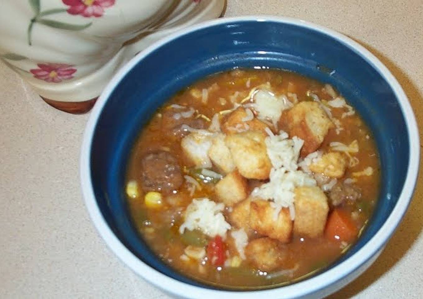 Maggie's Magnificent Meatball Minestrone Soup