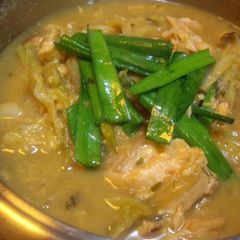 A picture of Salmon Simmered in Sweet Miso Sauce from Hokkaido.