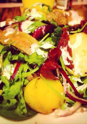 A picture of Beef Scotch Fillet & Rocket Salad.