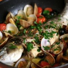 A picture of Deluxe Orata all'acqua Pazza (Poached Sea Bream).
