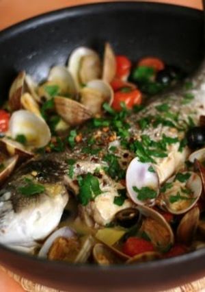 A picture of Deluxe Orata all'acqua Pazza (Poached Sea Bream).