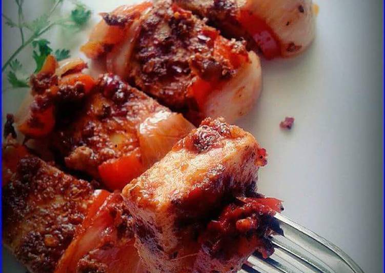 Recipe of Homemade Schezwan paneer tikka
